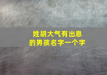 姓胡大气有出息的男孩名字一个字