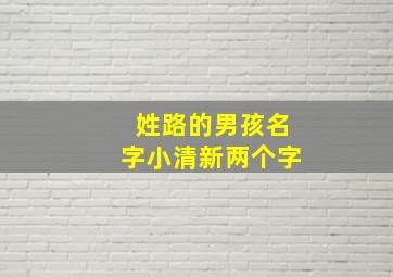 姓路的男孩名字小清新两个字