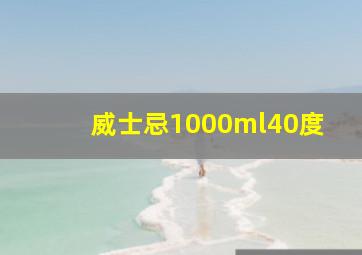 威士忌1000ml40度