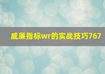 威廉指标wr的实战技巧767