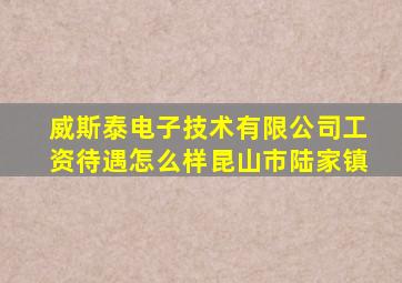 威斯泰电子技术有限公司工资待遇怎么样昆山市陆家镇