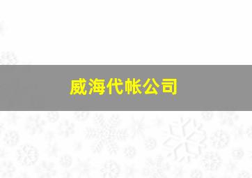 威海代帐公司