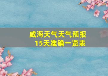 威海天气天气预报15天准确一览表