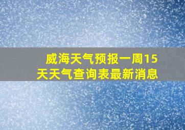 威海天气预报一周15天天气查询表最新消息