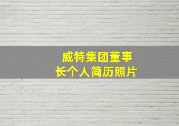 威特集团董事长个人简历照片