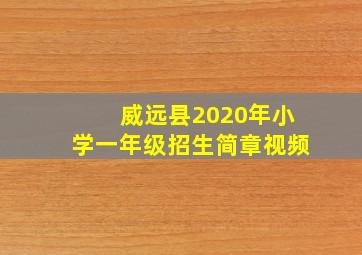 威远县2020年小学一年级招生简章视频