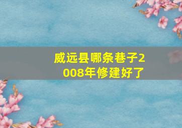 威远县哪条巷子2008年修建好了