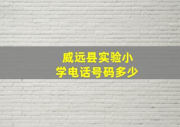 威远县实验小学电话号码多少