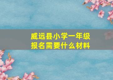 威远县小学一年级报名需要什么材料