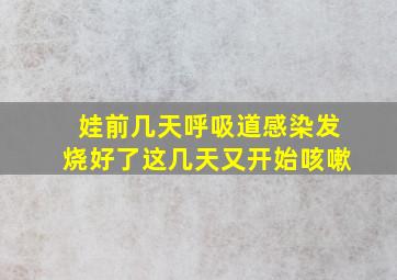 娃前几天呼吸道感染发烧好了这几天又开始咳嗽