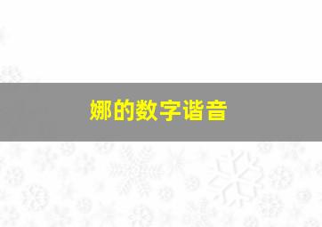 娜的数字谐音