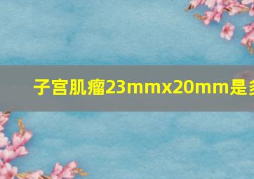 子宫肌瘤23mmx20mm是多大