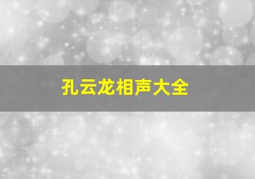 孔云龙相声大全