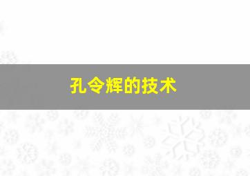 孔令辉的技术