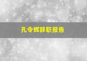 孔令辉辞职报告