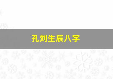 孔刘生辰八字