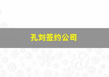 孔刘签约公司