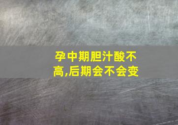 孕中期胆汁酸不高,后期会不会变