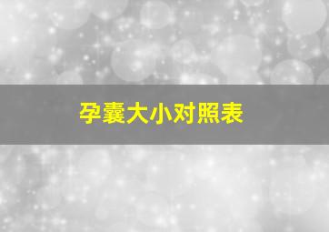 孕囊大小对照表