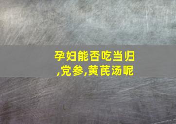 孕妇能否吃当归,党参,黄芪汤呢