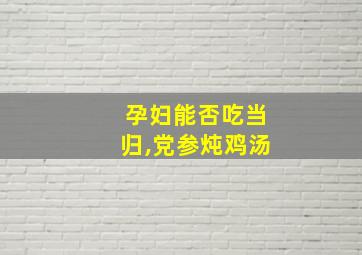 孕妇能否吃当归,党参炖鸡汤