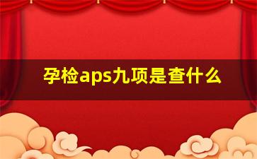 孕检aps九项是查什么