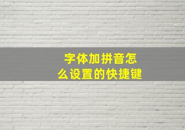 字体加拼音怎么设置的快捷键