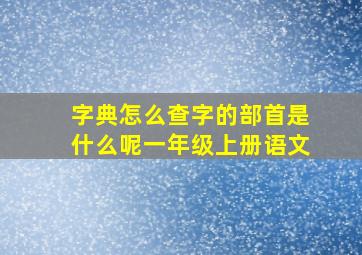 字典怎么查字的部首是什么呢一年级上册语文