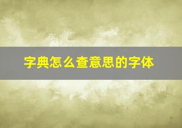 字典怎么查意思的字体