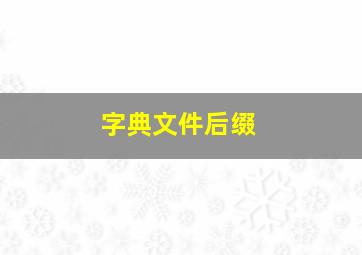 字典文件后缀