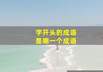 字开头的成语是哪一个成语