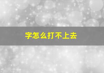 字怎么打不上去