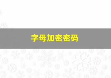 字母加密密码