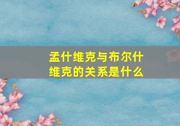 孟什维克与布尔什维克的关系是什么