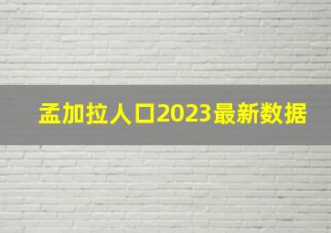 孟加拉人口2023最新数据