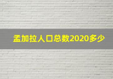 孟加拉人口总数2020多少