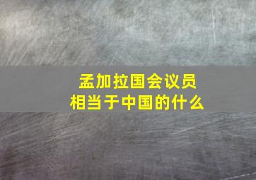 孟加拉国会议员相当于中国的什么