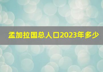 孟加拉国总人口2023年多少