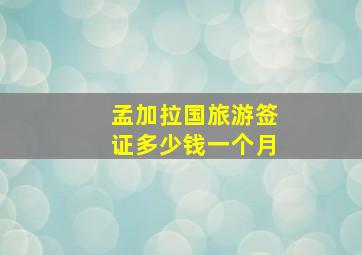 孟加拉国旅游签证多少钱一个月