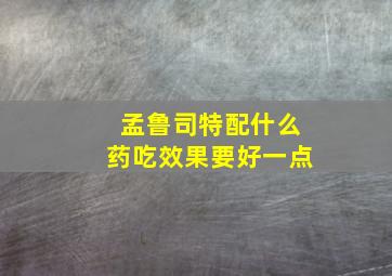 孟鲁司特配什么药吃效果要好一点