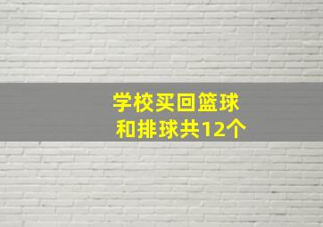 学校买回篮球和排球共12个