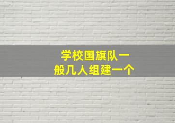 学校国旗队一般几人组建一个