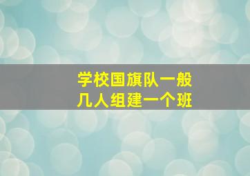 学校国旗队一般几人组建一个班