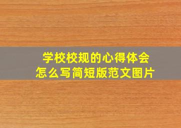 学校校规的心得体会怎么写简短版范文图片