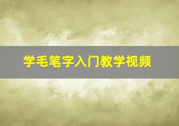 学毛笔字入门教学视频