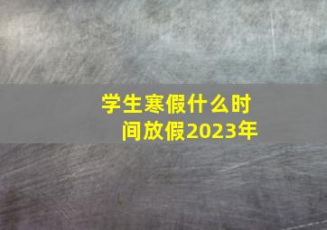 学生寒假什么时间放假2023年