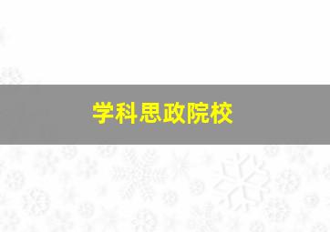 学科思政院校