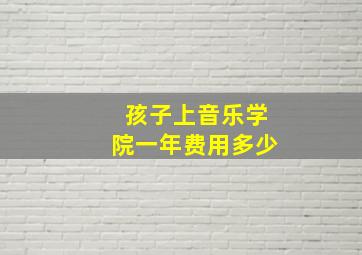 孩子上音乐学院一年费用多少