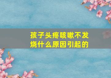 孩子头疼咳嗽不发烧什么原因引起的