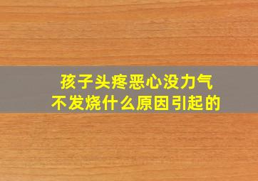 孩子头疼恶心没力气不发烧什么原因引起的